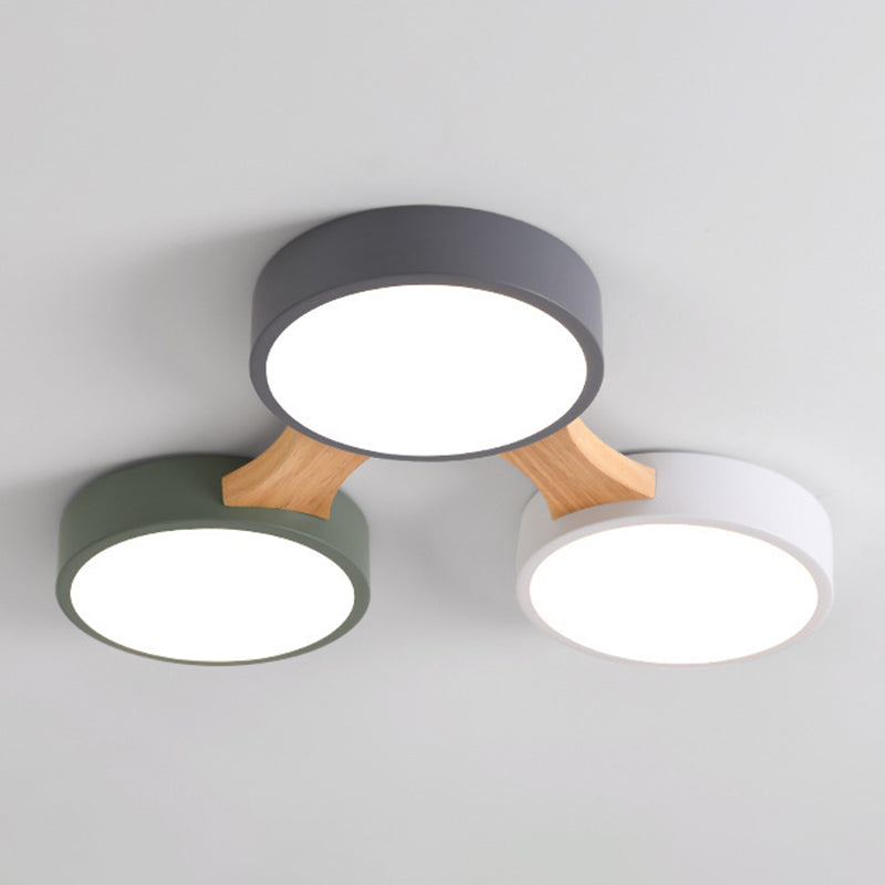 Moderne minimalistische LED-plafondlamp Houten Spoetnik Inbouw met acrylkap