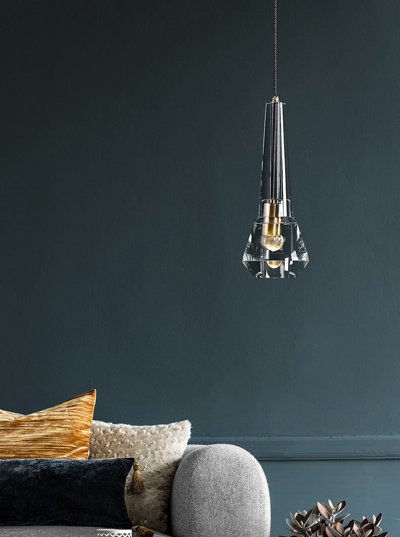 Kristal messing hanglamp in moderne luxe stijl koper geometrische hangende lamp voor binnenruimtes