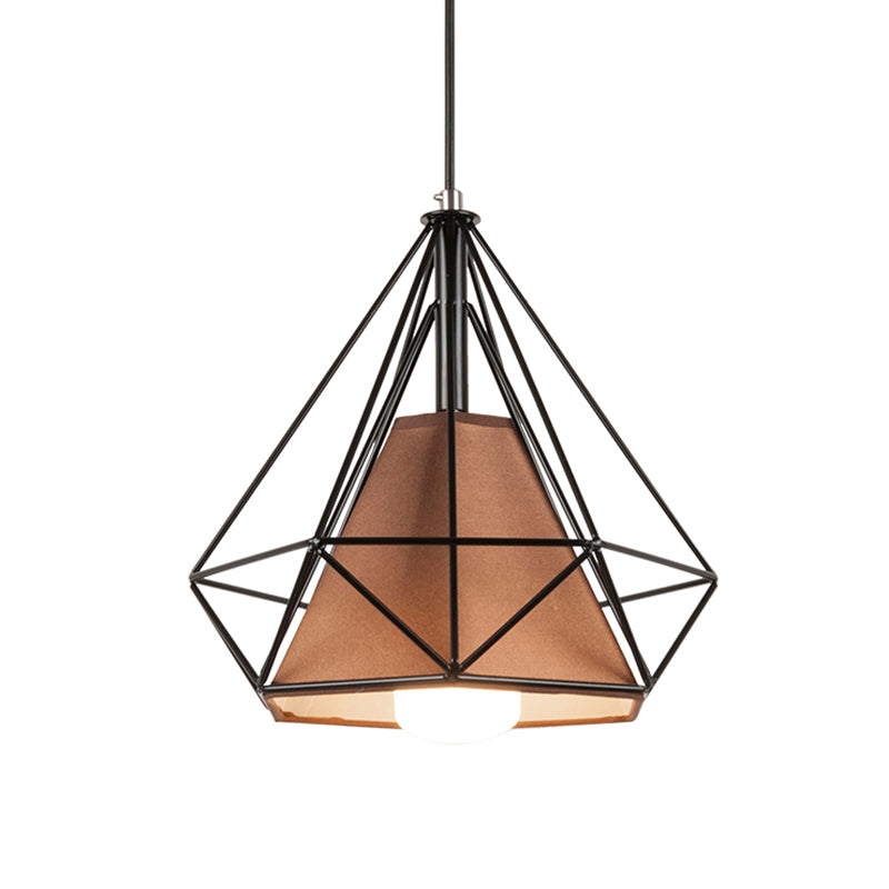 1 pendentif en diamant léger pendentif de plafond en métal industriel avec cordon suspendu pour restaurant