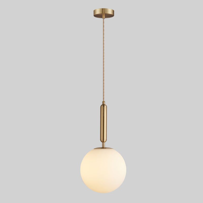 Modern Simplicity Round Ceiling Pendant Milk Glass Hanging Light for Living Room