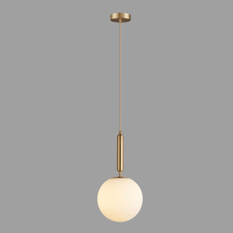 Modern Simplicity Round Ceiling Pendant Milk Glass Hanging Light for Living Room