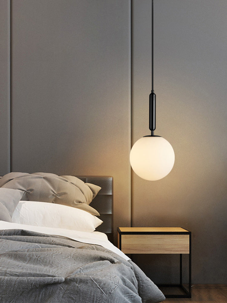 Modern Simplicity Round Ceiling Pendant Milk Glass Hanging Light for Living Room