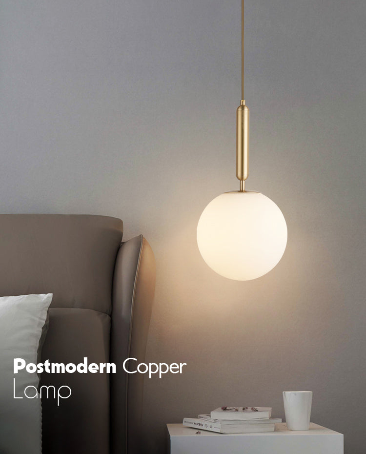 Modern Simplicity Round Ceiling Pendant Milk Glass Hanging Light for Living Room