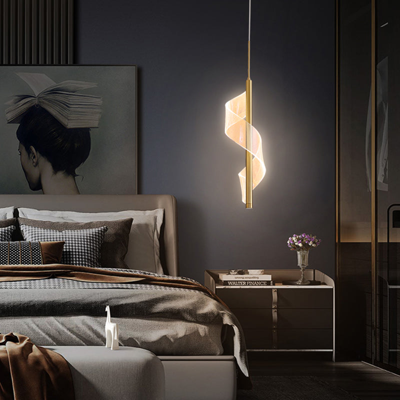 Lampada per sospensione a soffitto moderna a onda a onda di semplicità ACRILICA ACCRIPOLE PER IL RISTATO