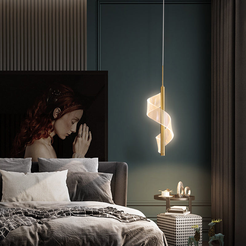 Lampada per sospensione a soffitto moderna a onda a onda di semplicità ACRILICA ACCRIPOLE PER IL RISTATO