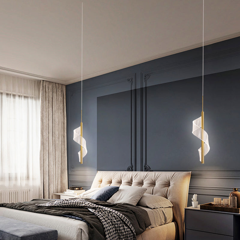 Lampada per sospensione a soffitto moderna a onda a onda di semplicità ACRILICA ACCRIPOLE PER IL RISTATO