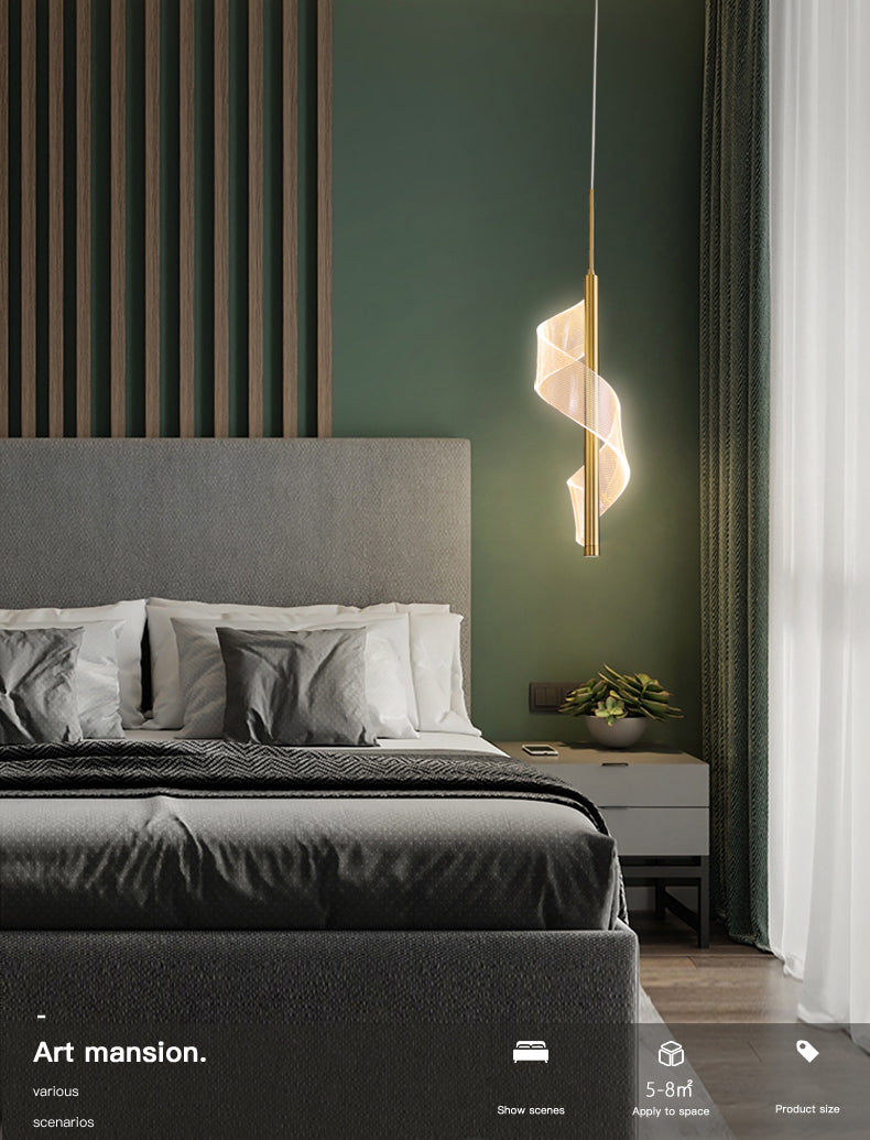 Lampada per sospensione a soffitto moderna a onda a onda di semplicità ACRILICA ACCRIPOLE PER IL RISTATO