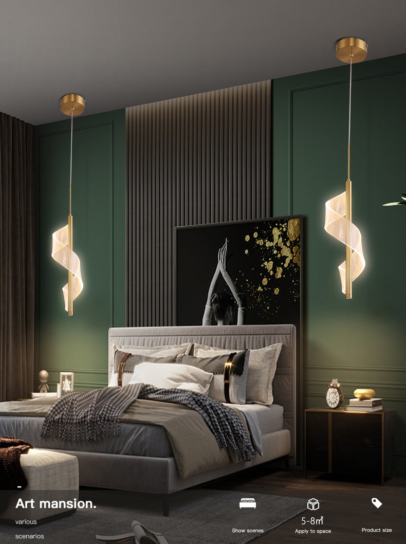 Lampada per sospensione a soffitto moderna a onda a onda di semplicità ACRILICA ACCRIPOLE PER IL RISTATO