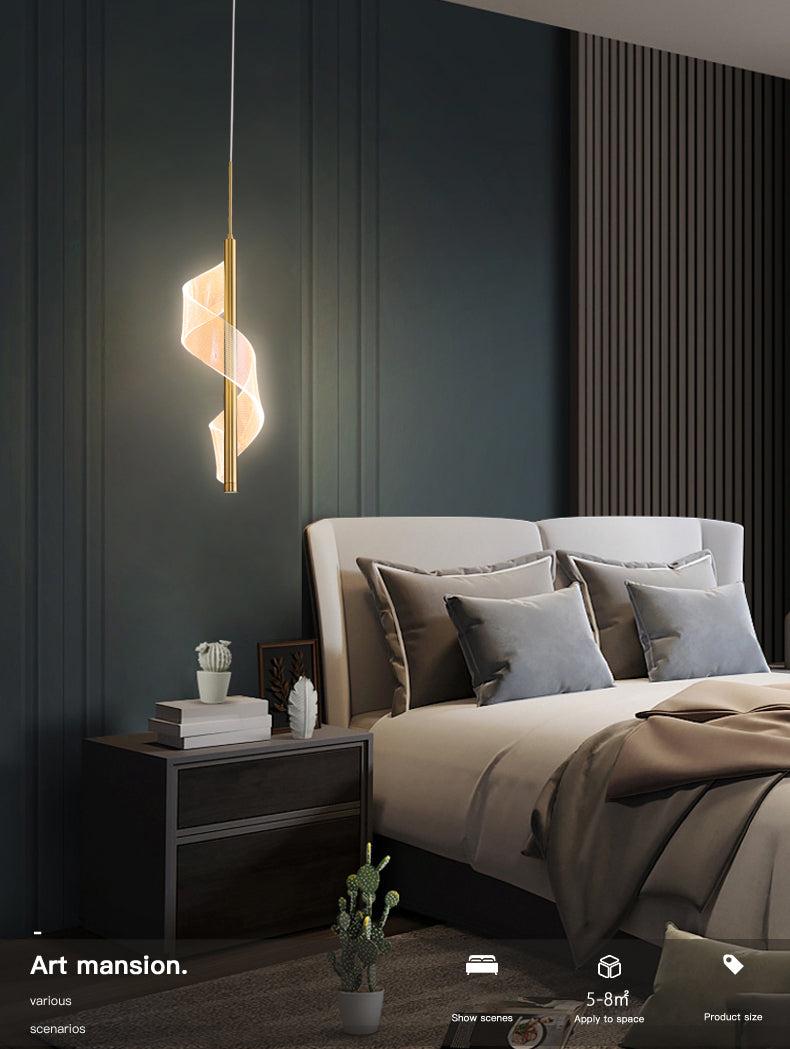 Lampada per sospensione a soffitto moderna a onda a onda di semplicità ACRILICA ACCRIPOLE PER IL RISTATO