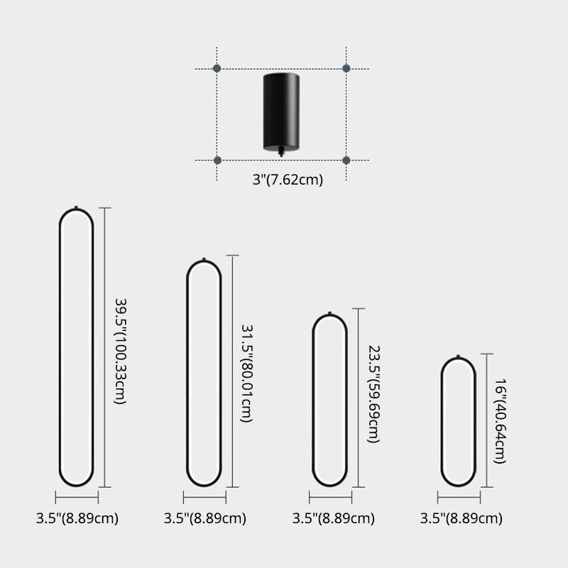 Simplicità moderna Sospensione ovale Sospensione Lampada acrilica Apparecchiatura per il ristorante