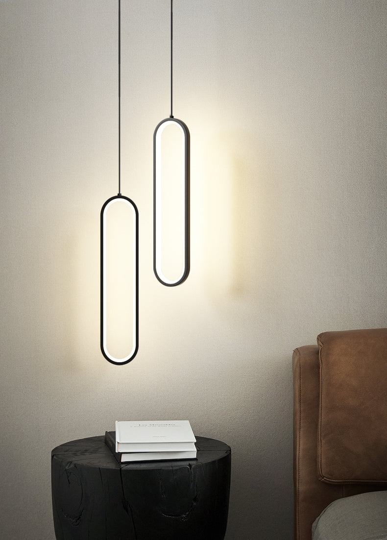 Simplicità moderna Sospensione ovale Sospensione Lampada acrilica Apparecchiatura per il ristorante