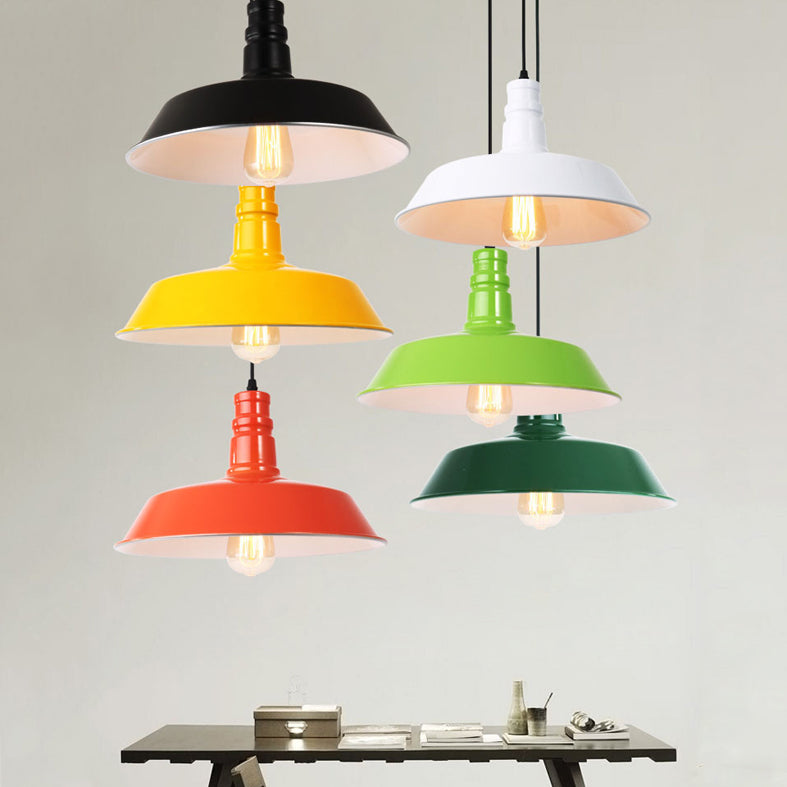 1 Light Barn Ceiling Pendant Industrial Style Metal Hanging Light Fixtures for Restaurant