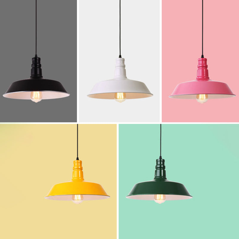 1 Light Barn Ceiling Pendant Industrial Style Metal Hanging Light Fixtures for Restaurant