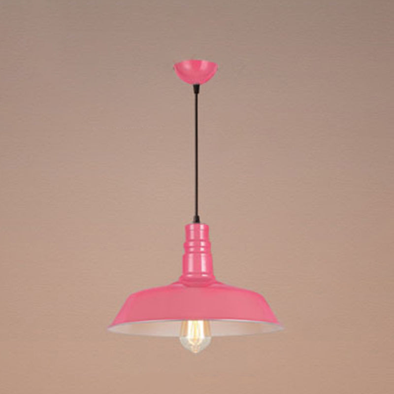 1 Light Barn Ceiling Pendant Industrial Style Metal Hanging Light Fixtures for Restaurant