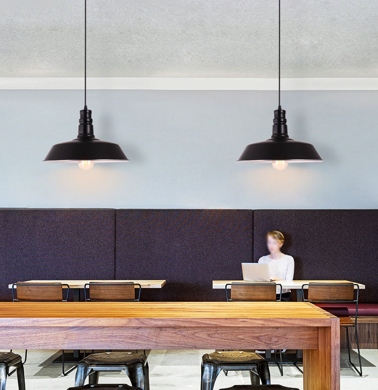 1 Light Barn Ceiling Pendant Industrial Style Metal Hanging Light Fixtures for Restaurant