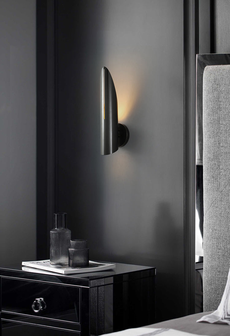 Shaded Metal Sconce Light Fixture Contemporary Wall Mounted Light Fixture for Bedroom