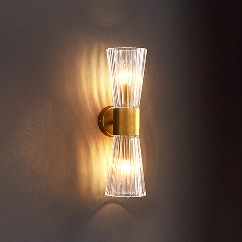 Stile moderno Style geometrico Sconcetto lampada con foglie di cristallo per la parete della camera da letto in oro