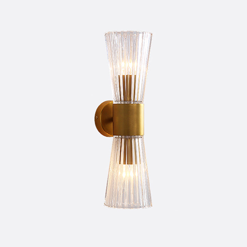 Stile moderno Style geometrico Sconcetto lampada con foglie di cristallo per la parete della camera da letto in oro