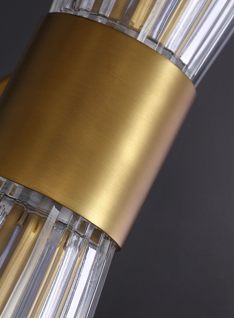 Stile moderno Style geometrico Sconcetto lampada con foglie di cristallo per la parete della camera da letto in oro