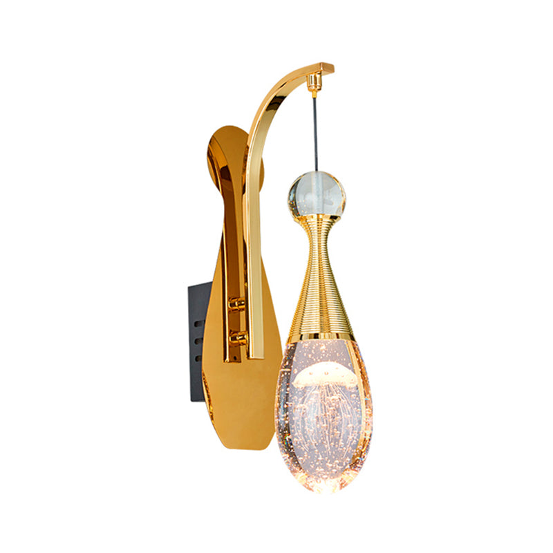 Nordic Style LED Sconce Light Fixture Teardrop Wall Lighting Fixture with Crystal Shade
