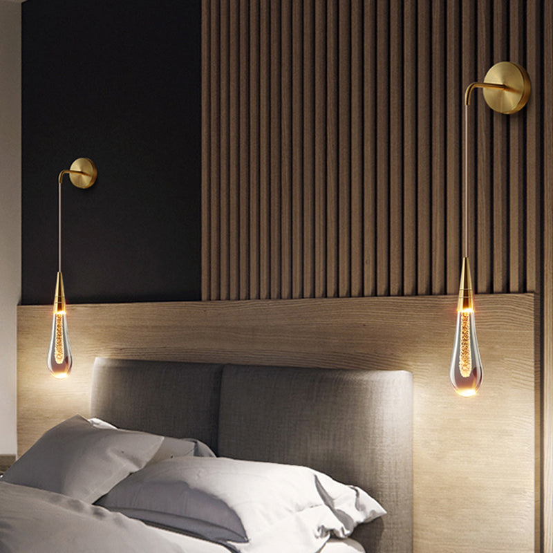 Luz de pared de lágrima de estilo minimalista de estilo de pared con sombra de cristal