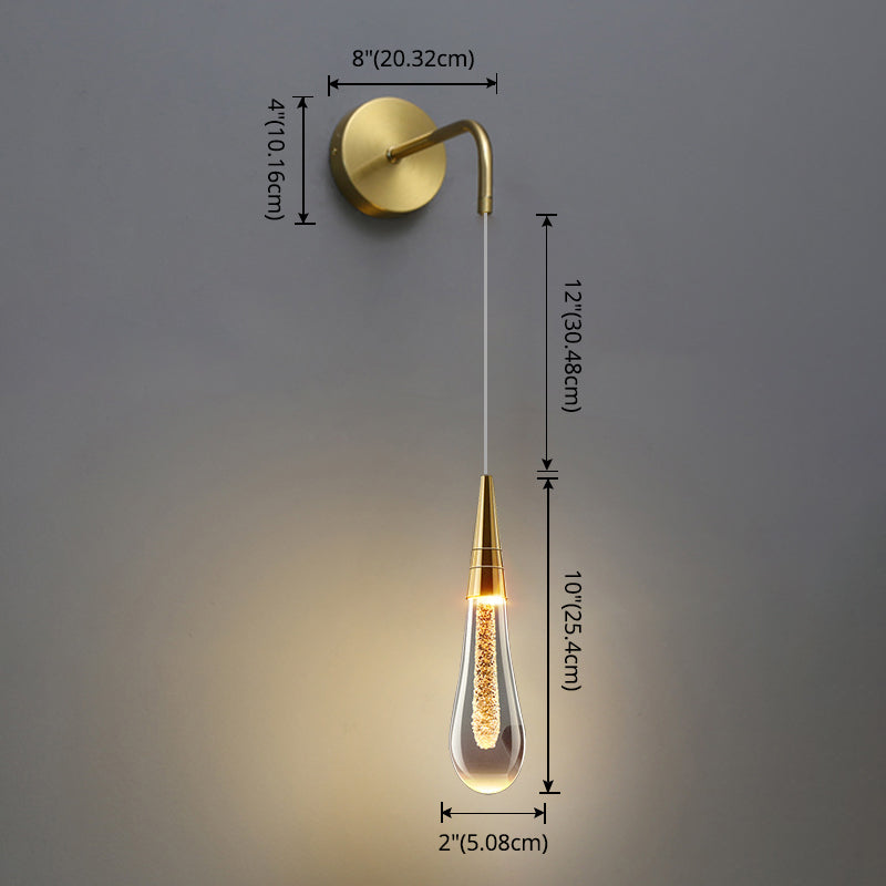 Luz de pared de lágrima de estilo minimalista de estilo de pared con sombra de cristal