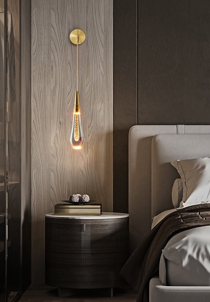 Luz de pared de lágrima de estilo minimalista de estilo de pared con sombra de cristal
