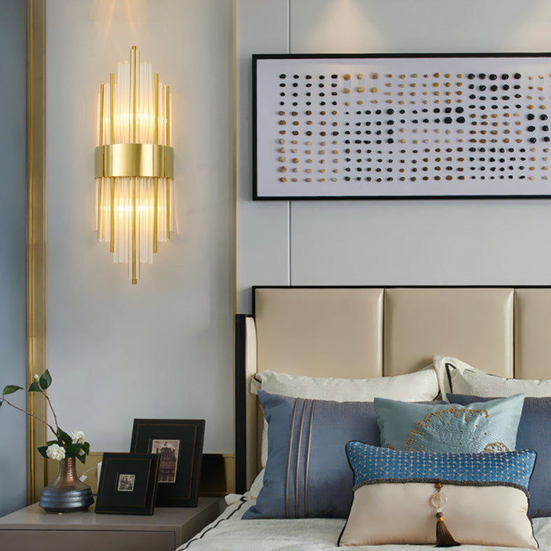 Kristal gearceerde muur sconce verlichting hedendaagse stijl muur gemonteerd verlichtingsarmatuur