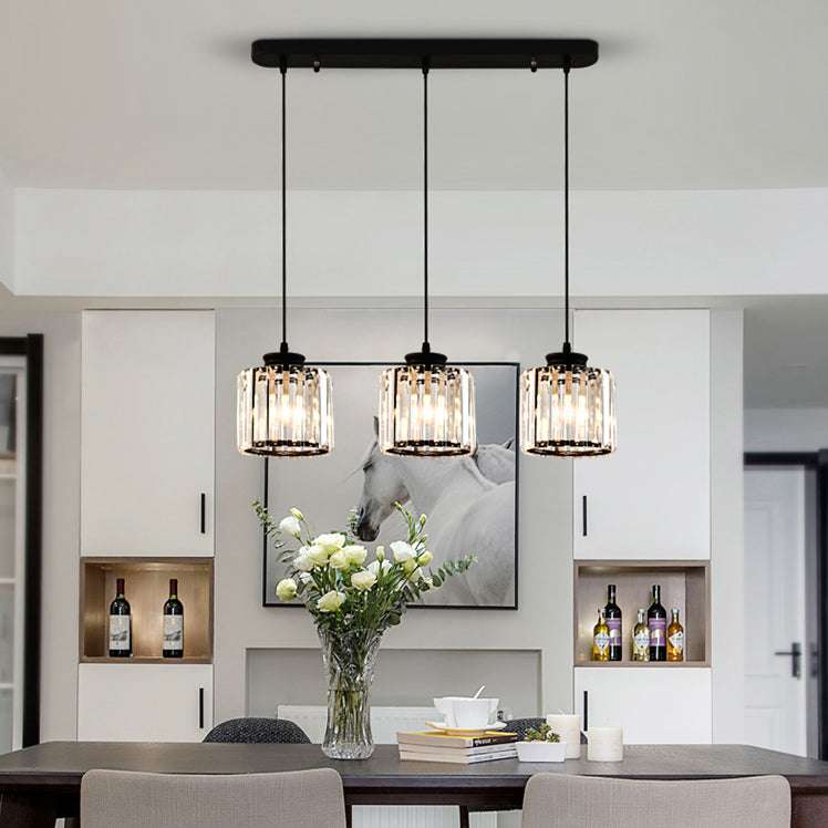 3-licht helder glazen hanglamp eigentijdse stijl in mini hanger voor eetkamer
