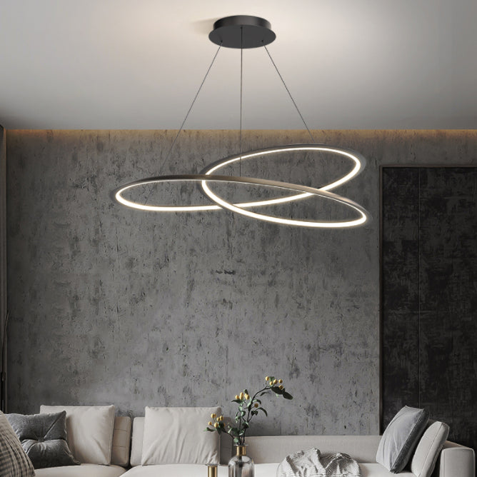 Black Aluminum Hanging Pendant Lights Contemporary Hanging Lamps for Living Room