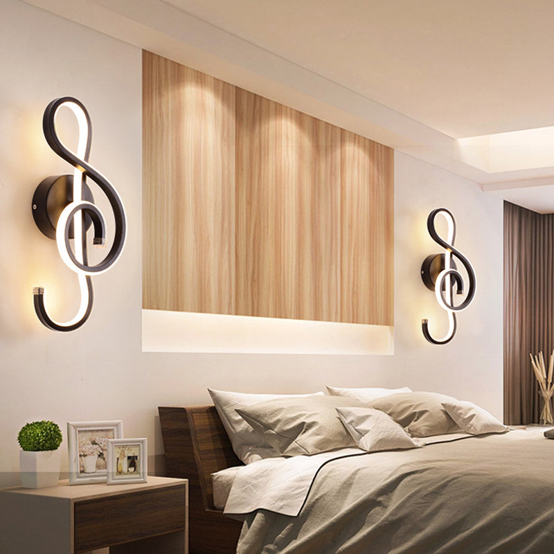 Metal Musical Note Wall Sconce Lighting Nordic Style LED Wall Mount Light Fixture