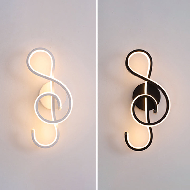 Metal Musical Note Wall Sconce Lighting Nordic Style LED Wall Mount Light Fixture