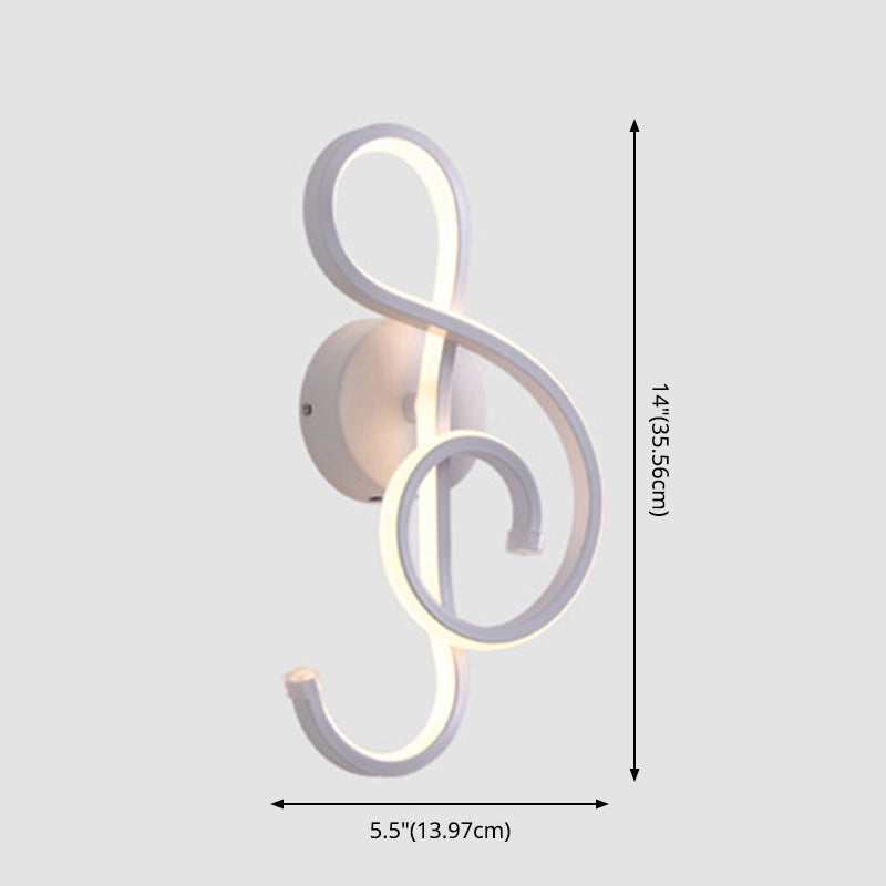 Metal Musical Note Wall Sconce Lighting Nordic Style LED Wall Mount Light Fixture
