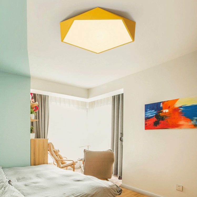 Acrylic Macaron LED Flush Mount Ceiling Light in Modern Singularity Wrought Iron Geometric Ceiling Fixture for Bedroom