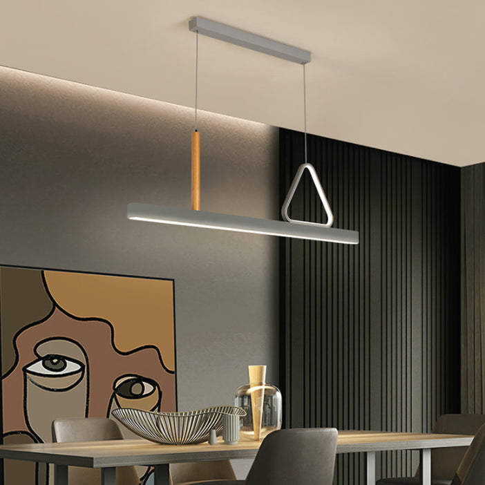 Sala de estar nueva iluminación moderna de isla LED lineal de metal lineal en gris