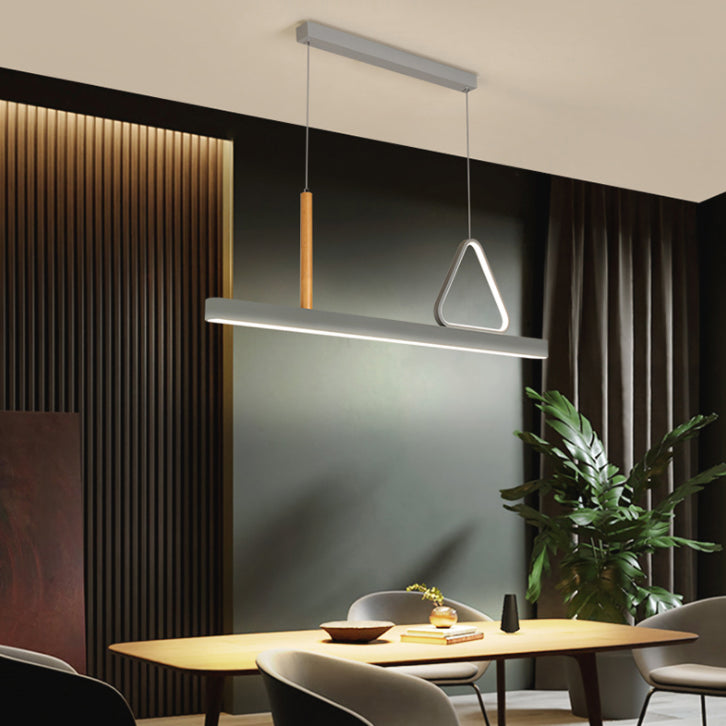 Sala de estar nueva iluminación moderna de isla LED lineal de metal lineal en gris