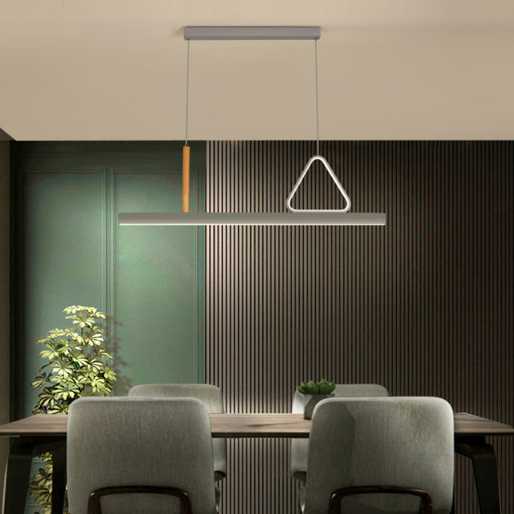 Sala de estar nueva iluminación moderna de isla LED lineal de metal lineal en gris