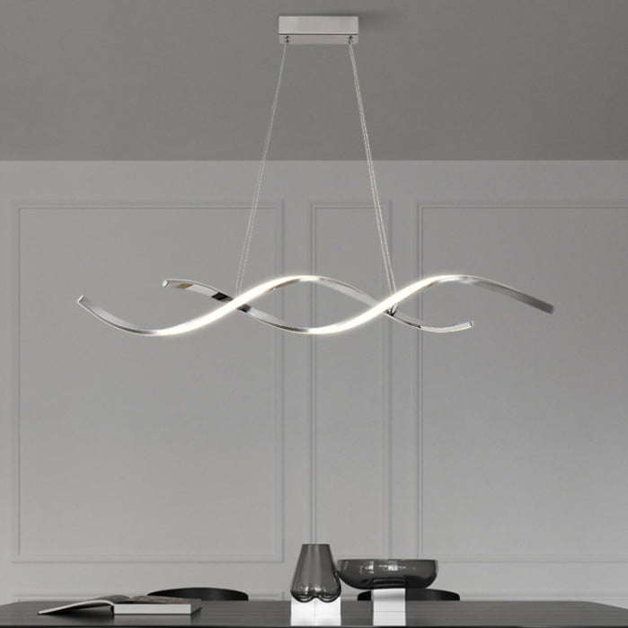 Stile contemporaneo in alluminio Luci appese a sospensione Linear Island Lighting Fun per sala da pranzo