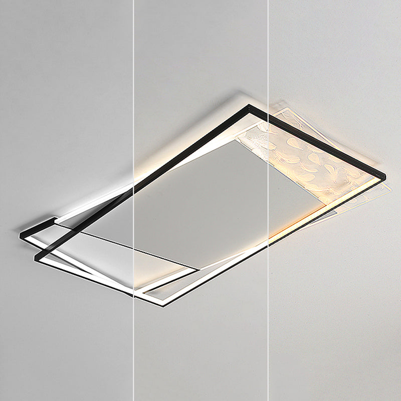 LED Flush Light New Modern Aluminum Rectangular Ceiling Mount Lamp for Living Room
