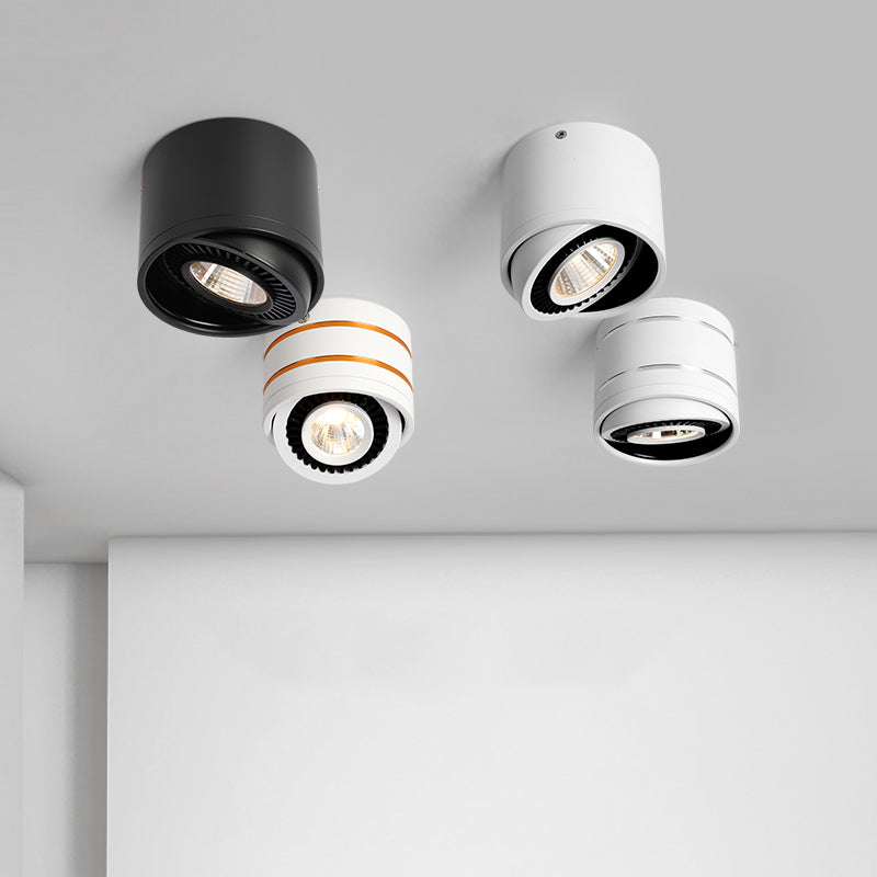 Cylinder 1-Light LED Flush Light New Modern Aluminum Flush Mount Ceiling Light Fixtures