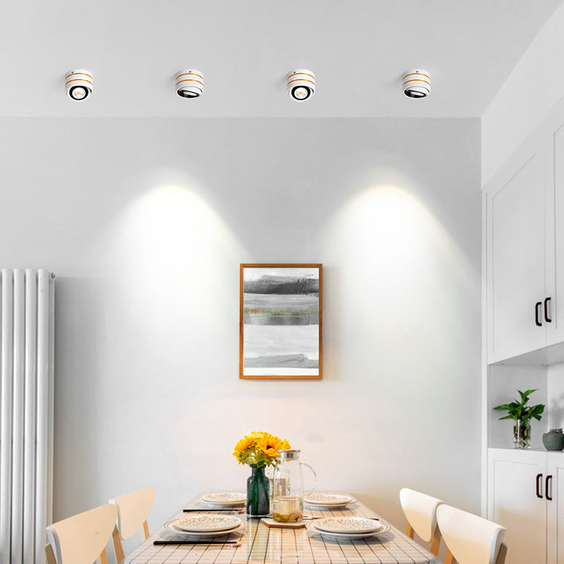 Cylinder 1-Light LED Flush Light New Modern Aluminum Flush Mount Ceiling Light Fixtures