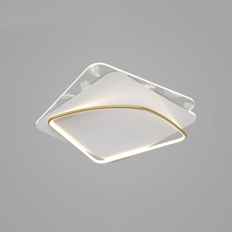 Contemporary Style Aluminum LED Flush Light Fixture Feather Ceiling Flush Mount for Bedroom
