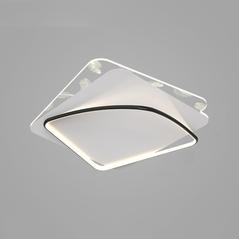 Contemporary Style Aluminum LED Flush Light Fixture Feather Ceiling Flush Mount for Bedroom