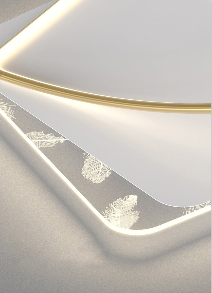 Contemporary Style Aluminum LED Flush Light Fixture Feather Ceiling Flush Mount for Bedroom