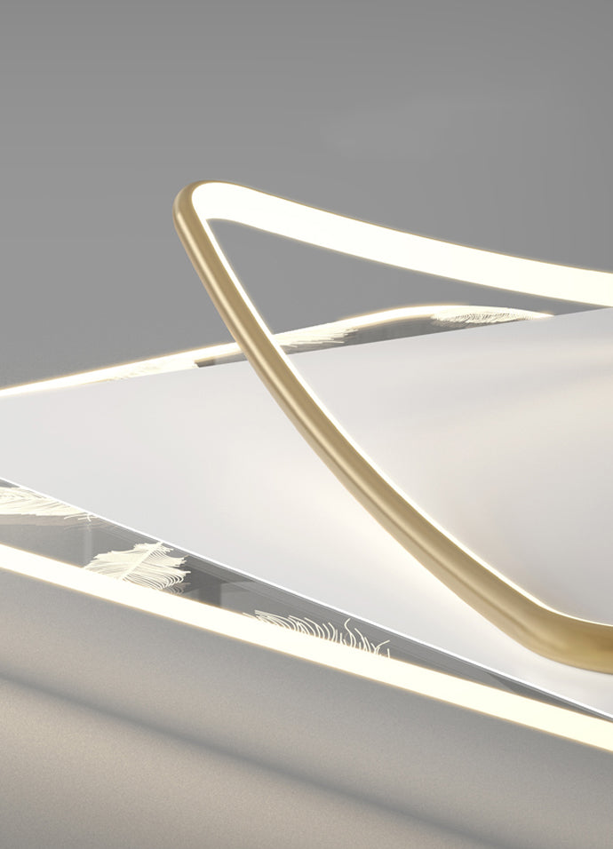 Contemporary Style Aluminum LED Flush Light Fixture Feather Ceiling Flush Mount for Bedroom
