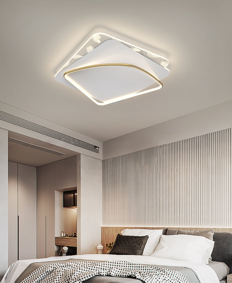 Contemporary Style Aluminum LED Flush Light Fixture Feather Ceiling Flush Mount for Bedroom