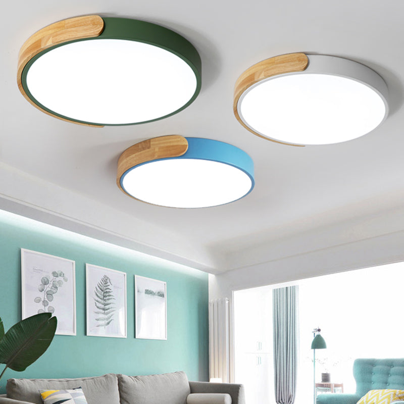 Rounded Shape 1-Light LED Flush Light New Modern Iron Flush Mount Ceiling Light Fixtures
