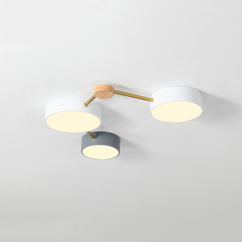 New Modern Sputnik Flush Mount Ceiling Light Metal Bedroom Flush Light in Grey