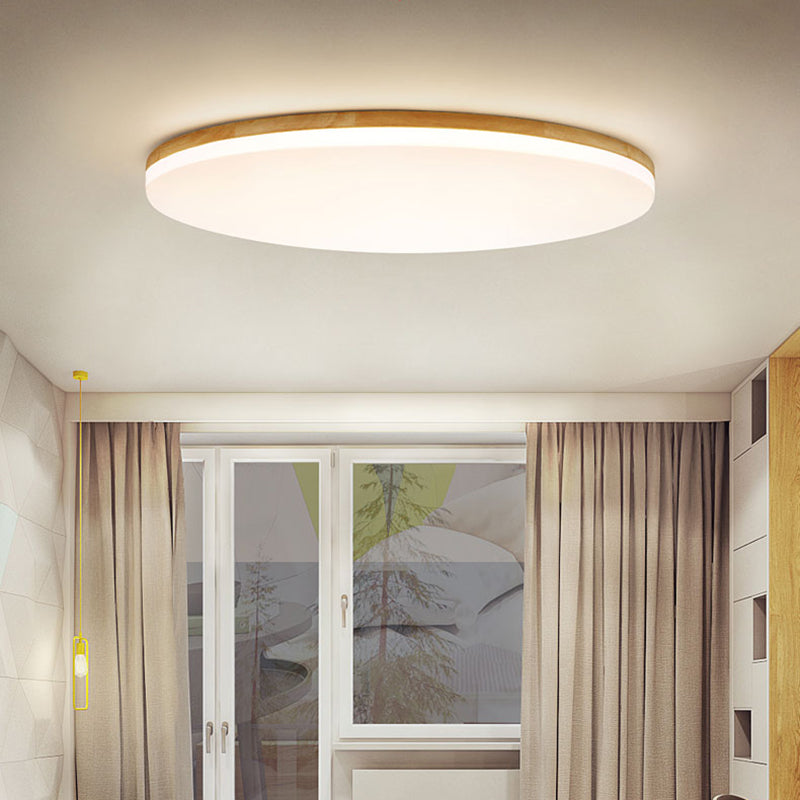 Minimalistische LED-inbouwcirkellamp Houten inbouwplafondlamp voor slaapkamer