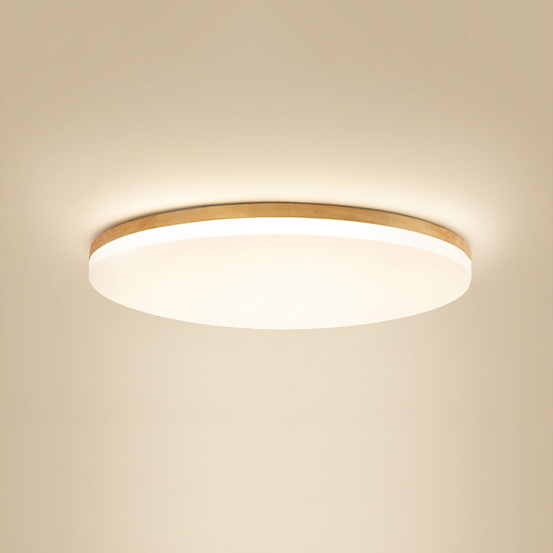 Minimalistische LED-inbouwcirkellamp Houten inbouwplafondlamp voor slaapkamer